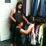 Chicks putting together an outfit